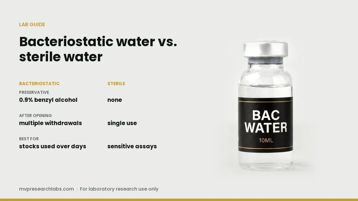 Bacteriostatic Water vs. Sterile Water for Peptide Reconstitution (illustration)