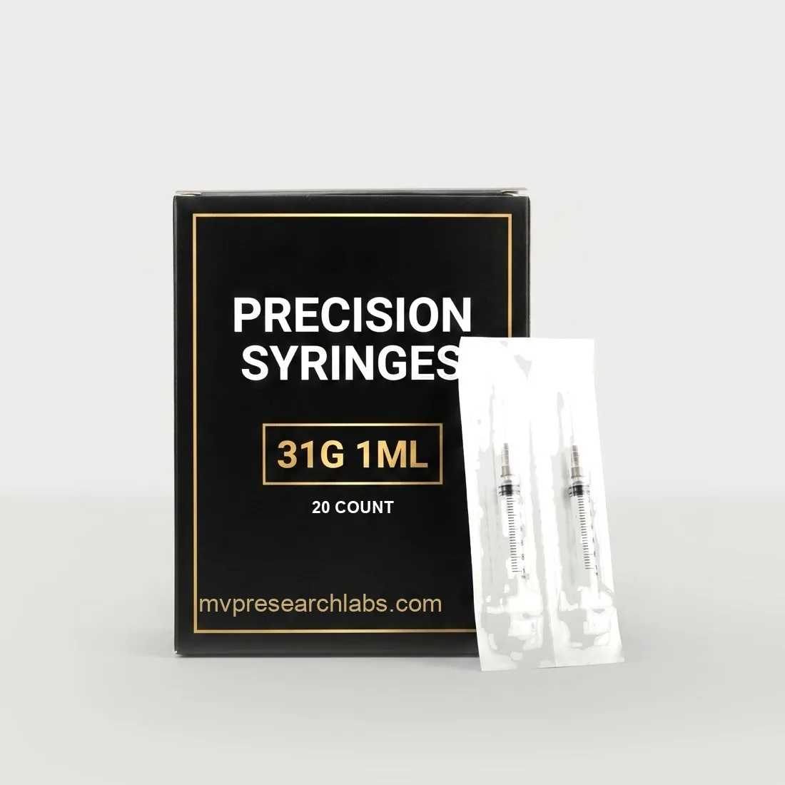 Precision Syringes 31G · 1 mL (20 ct), laboratory supply from MVP Research